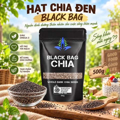 Hạt Chia Đen Hữu Cơ Black Bag 500gr