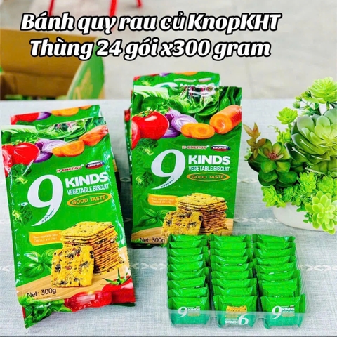 (NGUYÊN THÙNG) Bánh Quy Ăn Kiêng 9 Loại Rau Củ Weisel (Gói 328g)