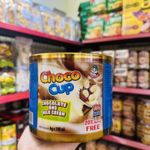 Bánh Quy Viên Chấm Kem Socola CHOCO CUP Thơm Ngon (100 Cái - 600gr)