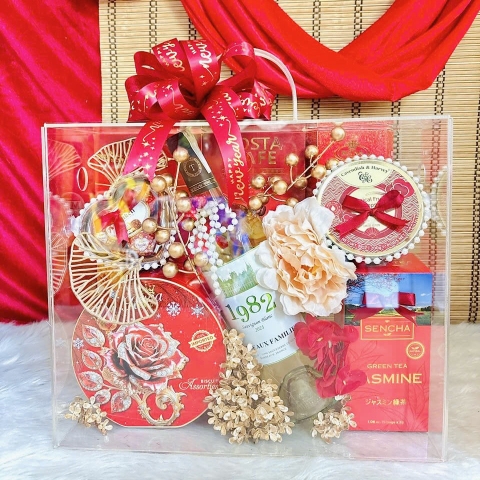 SET QUÀ TẾT KO.02 – “SẮC HỒNG XUÂN” VAL MICA SIÊU SANG ( Hàng Đặt Trước 3-5 Ngày )