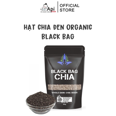 Hạt Chia Đen Hữu Cơ Black Bag 500gr, Hạt Dinh Dưỡng Organic, Bổ Sung Chất Xơ, Vitamin