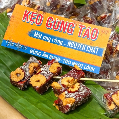 Kẹo Gừng Táo Đỏ Mật Ong Thơm Ngon Mềm Dẻo, Giữ Ấm Cơ Thể