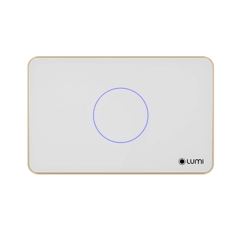 CÔNG TẮC CẢM ỨNG THÔNG MINH LUTO 1 NÚT, KÍNH PHẲNG, VIỀN CHAMPAGNE