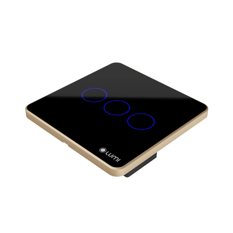 CÔNG TẮC CẢM ỨNG THÔNG MINH LUTO 3 NÚT, KÍNH PHẲNG, VIỀN CHAMPAGNE