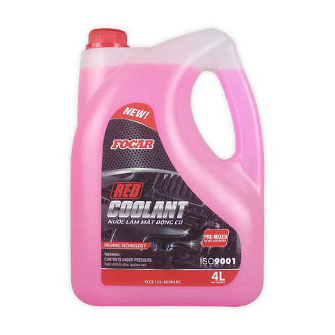 Nước làm mát động cơ ô tô màu đỏ Focar Red Coolant công nghệ OAT 4L.