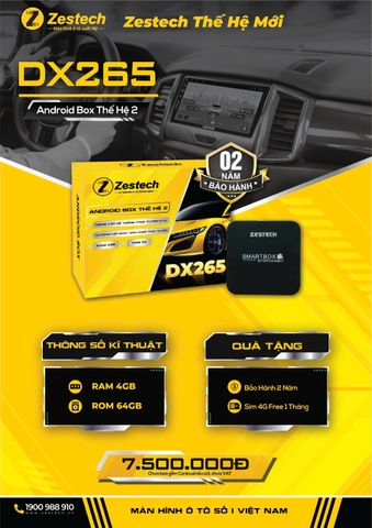 Android BOX DX265 THẾ HỆ THỨ 2 Hệ điều hành: Android 13 RAM 4GB ROM 64GB