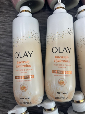 Sữa Tắm Olay Intensity Hydrating Hyaluronic Serum Body Wash Mandarin Fizz 591ml Dưỡng Ẩm Hương Cam