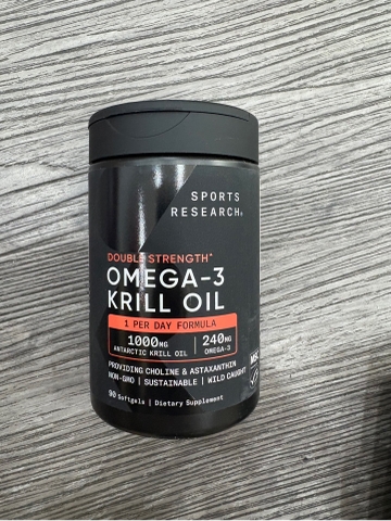 Thực phẩm bổ sung Dầu nhuyễn thể Omega-3 (Dietary Supplement) Sports Research Double Strength Omega-3 Krill Oil 90 Viên Mỹ
