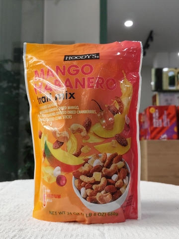 HẠT HỖN HỢP HOODY’S TRAIL MIX MANGO HABANERO ARTIFICIALLY FLAVORED 680g Mỹ