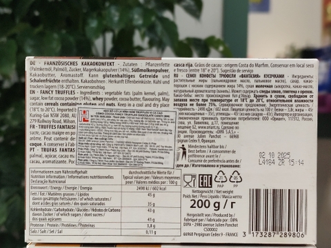 Socola Hình Nấm Truffles Vị cacao Pháp 200g