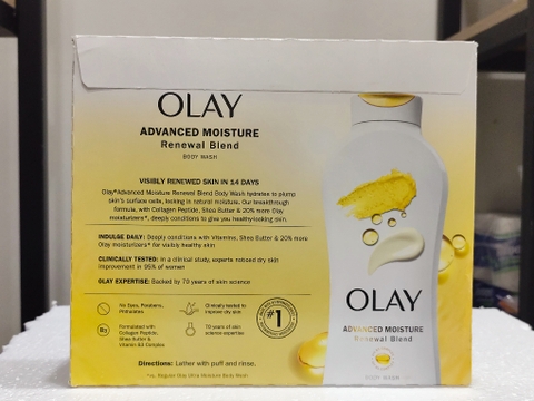 Set 3 chai SỮA TẮM DƯỠNG DA OLAY VÀNG ULTRA MOISTURE PLUS+ B3 700ML
