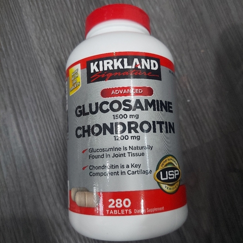 Kirkland Signature Advanced Glucosamine 1500mg & Chondroitin 1200mg – Hỗ trợ xương khớp, 280 viên