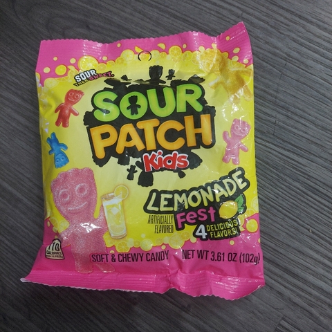 Kẹo dẻo chua ngọt Sour Patch Kids Lemonade Fest 102g (Mỹ)