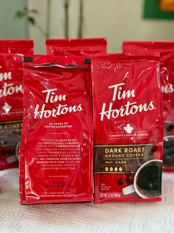 Cà Phê Bột Tim Hortons – Dark Roast Ground Arabica Coffee (340g)