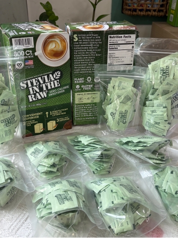 Túi 50 gói Đường nâu Ăn Kiêng  Stevia In The Raw Zero Calorie Sweetener Mỹ