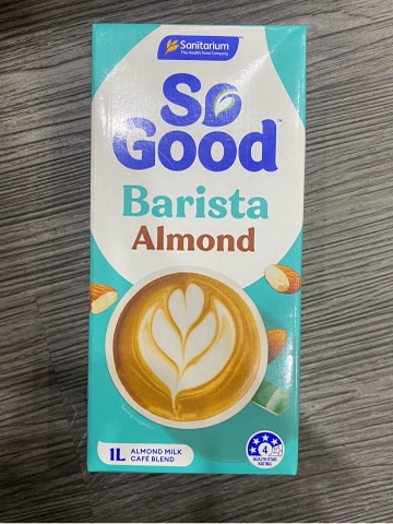 Sữa Hạnh Nhân So Good Barista Almond 1L – Sữa Hạt Pha Cà Phê, Ít Đường, Tạo Bọt Mịn