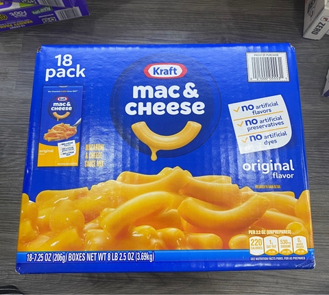 [Thùng 18 pack] Nui phomai Kraft Mac & Cheese – Original Flavor Mỹ 3.69kg