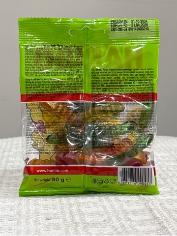 Kẹo dẻo Haribo Woms 80g Thổ Nhĩ Kỳ