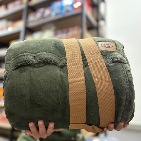 Chăn Lông Nhung UGG Màu Xanh Lá (233 x 248 cm) Mỹ