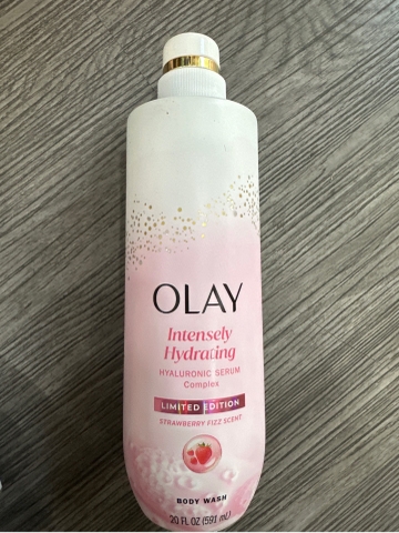 Sữa Tắm Olay Intensity Hydrating Hyaluronic Serum Body Wash Strawberry Fizz 591ml Dưỡng Ẩm Hương Dâu