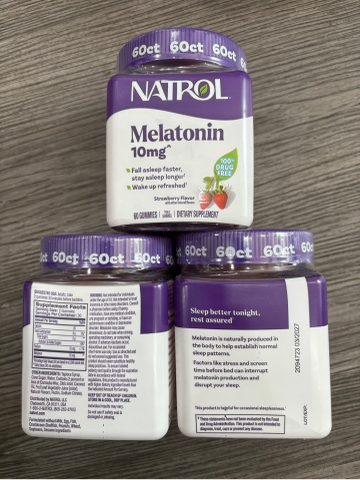 Kẹo Dẻo Natrol Melatonin 10mg 60 viên – Hỗ trợ thư giãn, cải thiện giấc ngủ, vị dâu dễ ăn