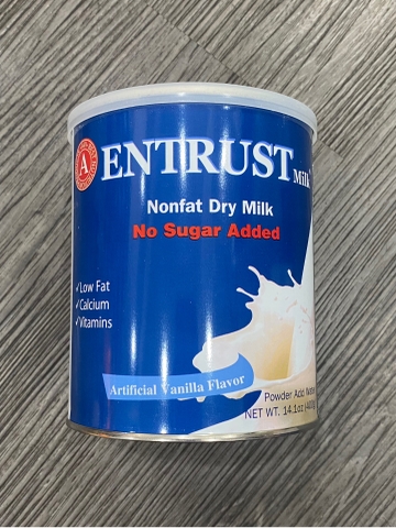 Sữa Bột Entrust Nonfat Dry Milk Vị Vanilla 400g Mỹ