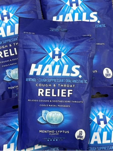 Kẹo Ngậm Halls Mentho-Lyptus Relief (30 viên) Mỹ