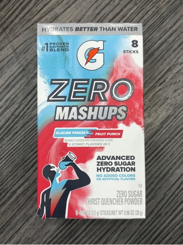 Bột Pha Nước Điện Giải Gatorade Zero Glacier Freeze & Fruit Punch 28g (8 Gói)