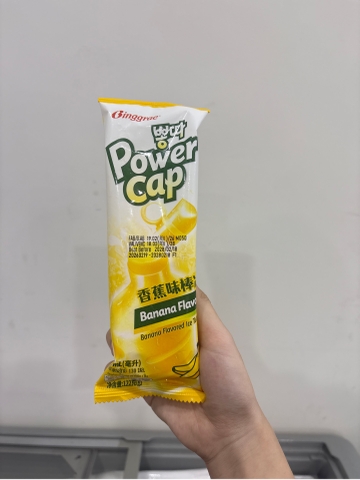 Kem Binggrae Power Cap Vị Chuối Banana Hàn Quốc Kem Đá Trái Cây Mát Lạnh