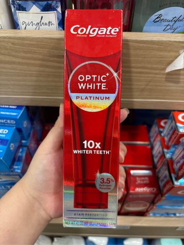 Kem đánh răng colgate optic white Mỹ 116g