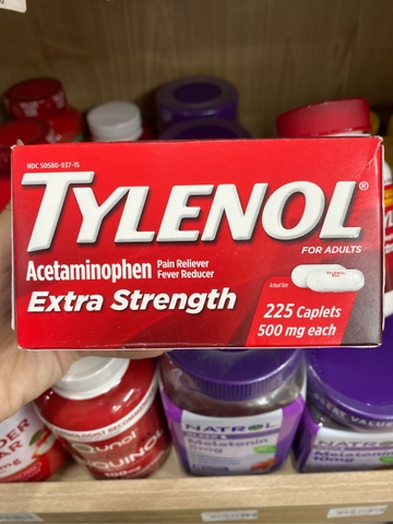 Thuốc Giảm đau Tylenol Acetaminophen Extra Strength 500mg 225 viên Mỹ