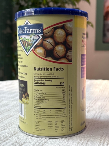 Lon hạt Maca Nguyên vỏ MacFarms Mỹ 453g