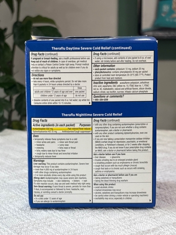 Trà Theraflu Cold Flu Mỹ 12 gói