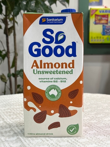 Sữa hạnh nhân không đường So Good 1L Úc
