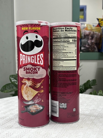 Pringles Smoky bacon 158g Mỹ