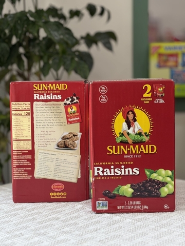 Nho Sấy Khô Tự Nhiên SUNMAID HỘP ĐỎ 2.04kg Mỹ
