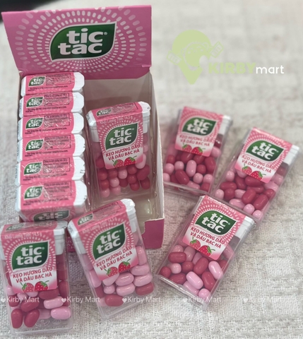 Kẹo Ngậm Tic Tac Dâu Bạc Hà 14.5g – Kẹo Thơm Miệng Vị Dâu Mát Lạnh