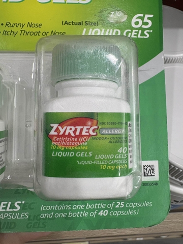 Thuốc ZYRTEC lớn 40 viên Mỹ