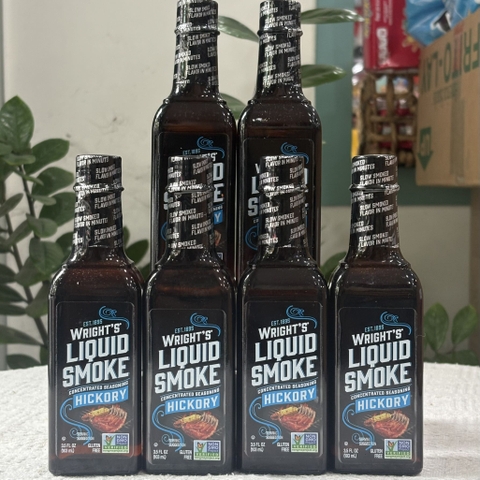 Gia Vị Tạo Mùi Khói Wright’s Liquid Smoke Hickory 103ml – Hương Khói Tự Nhiên Cho BBQ, Steak, Thịt Nướng