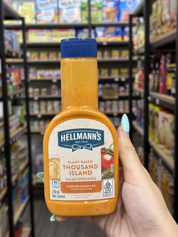 Sốt Trộn Salad Hellmann’s Plant-Based Thousand Island 250ml Thái - Thuần Chay, Vị Béo Chua Ngọt