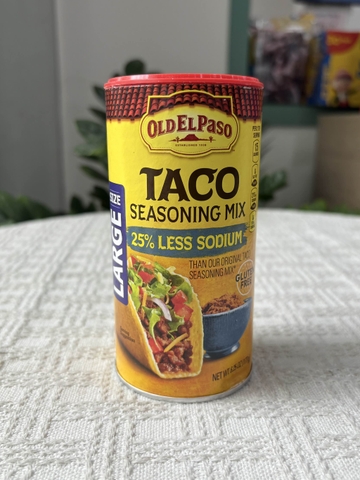 Gia Vị Làm Taco Old El Paso – Giảm 25% Muối – Hũ Lớn 177g (Mỹ)