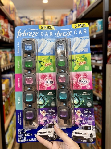 Nước Hoa Ô Tô Febreze Car 5 Pack 10ml Mỹ – Combo 5 Mùi Hương Kẹp Cửa Gió Điều Hòa, Giúp Khử Mùi Và Làm Thơm Xe