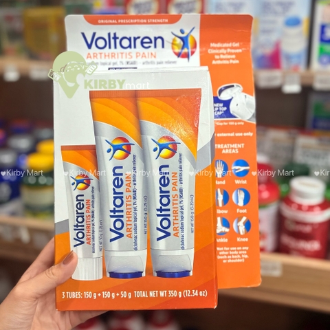 Gel Massage Voltaren Arthritis Pain Relief Gel 150g x 3 Tuýp – Gel Hỗ Trợ Massage Cơ Thể