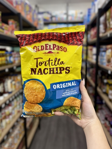 Bánh Nachos Old El Paso Original 185g – Bánh Tortilla Chips Vị Nguyên Bản Từ Bắp 100% Ăn Kèm Salsa & Guacamole
