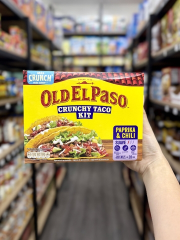 Bộ Taco Old El Paso Crunchy Taco Kit Paprika & Chili 308g – 12 Vỏ Taco Giòn Kèm Gia Vị & Sốt Salsa