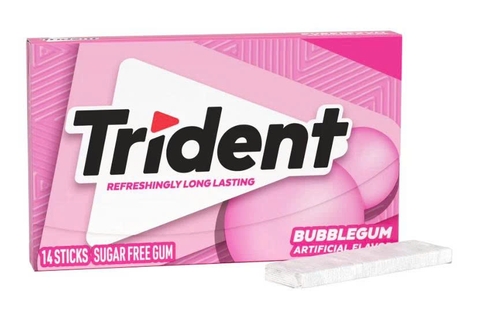 Kẹo Trident gum hồng không đường vị truyền thống Mỹ