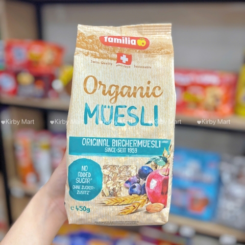 Muesli Organic Thụy Sĩ Original Birchermuesli 450g – Ngũ Cốc Yến Mạch Không Đường