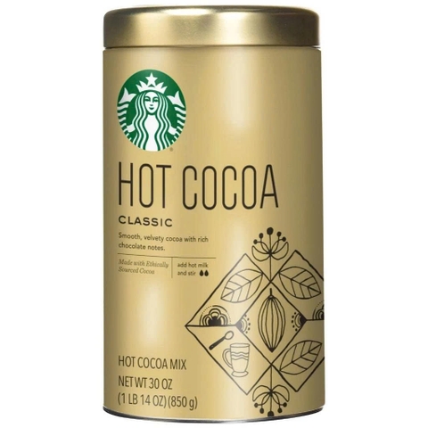 BỘT CACAO STARBUCK HOT COCOA CLASSIC Mỹ 850G