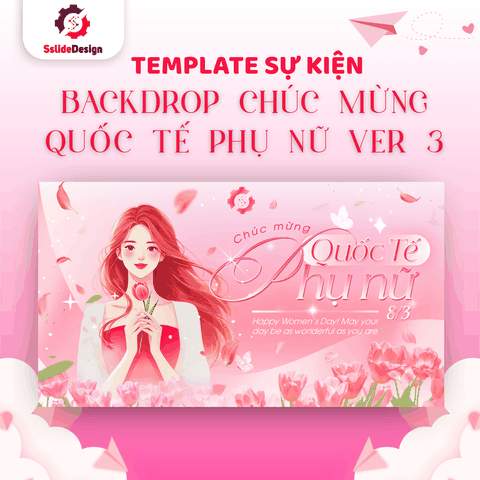 EV18 - Backdrop Chúc mừng Quốc tế Phụ nữ ver 1
