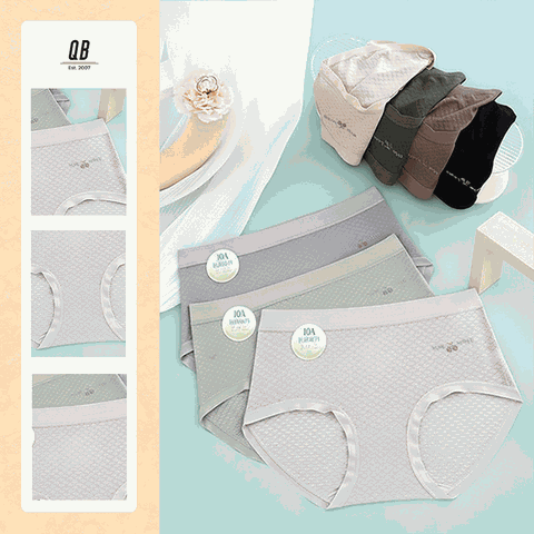 Quần lót nữ QB cotton dệt họa tiết co giãn thoáng khí phong cách thanh lịch 16E